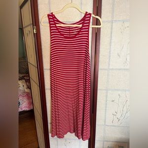Red and White Striped Summer Dress
